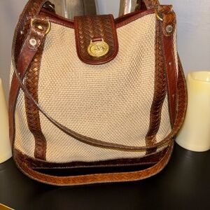 Brahmin Brown and Cream Shoulder Bag-With Dust Bag